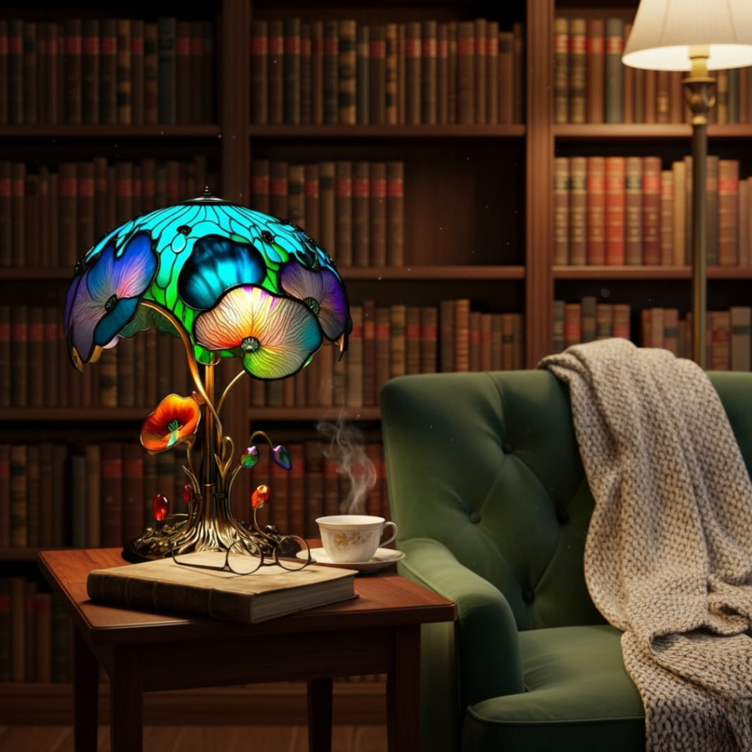 Boho Chic Mushroom Lamp with Flowers