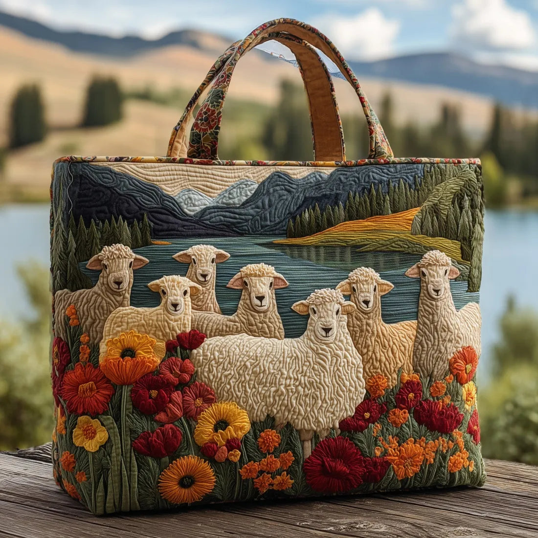 Handmade Bag Sheep in the Lake