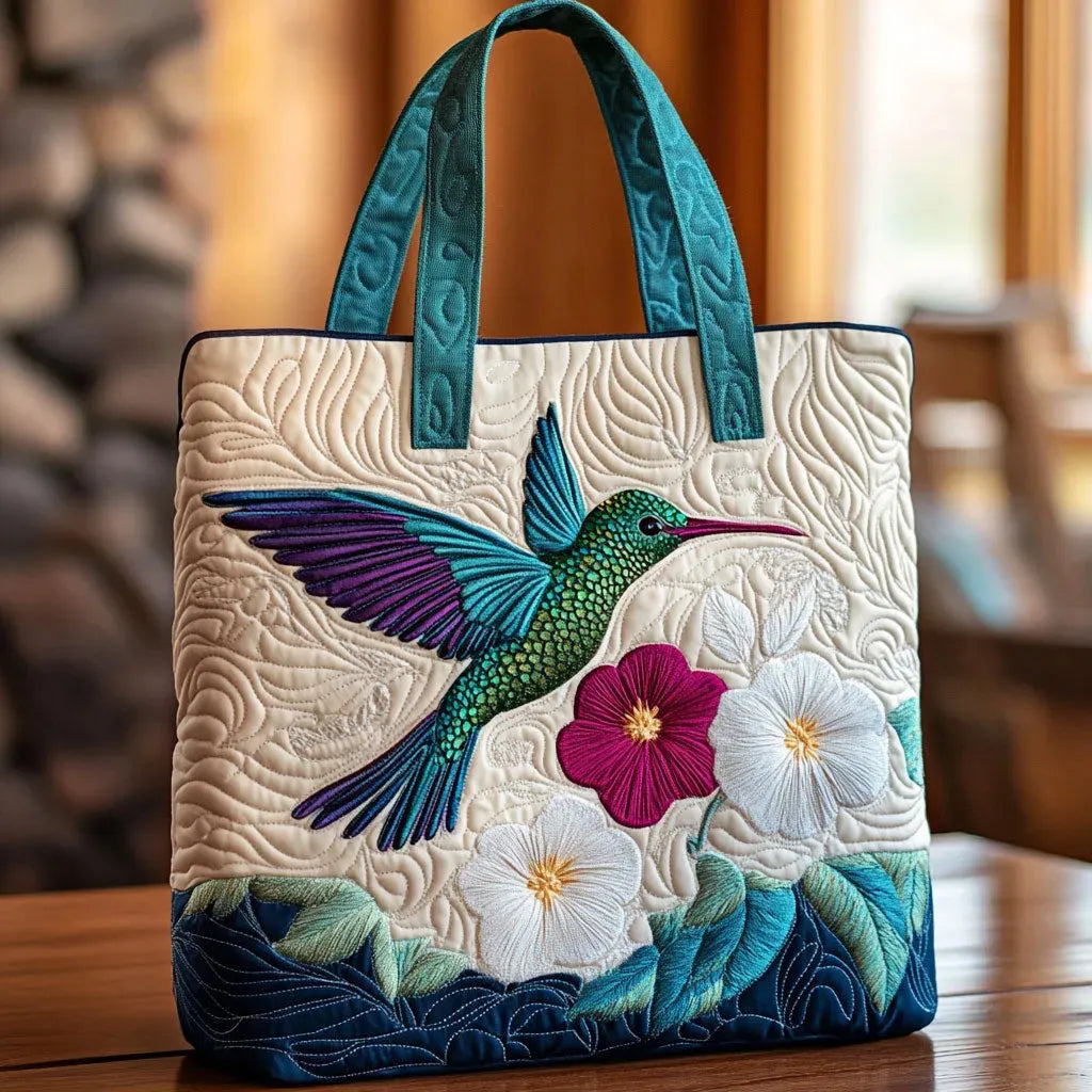 Padded Tote Bag with Flowers