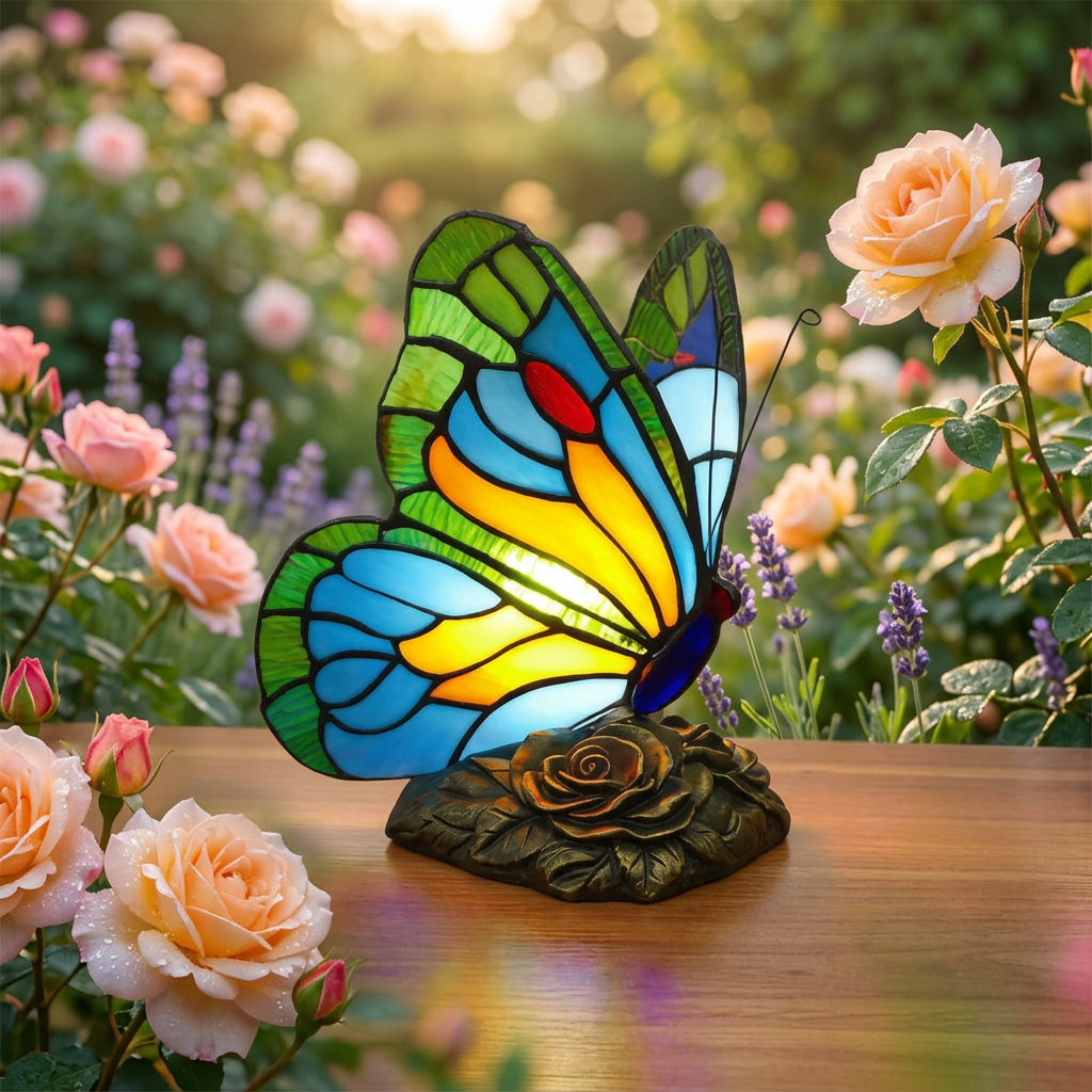 Sculpted Blue Butterfly Lamp